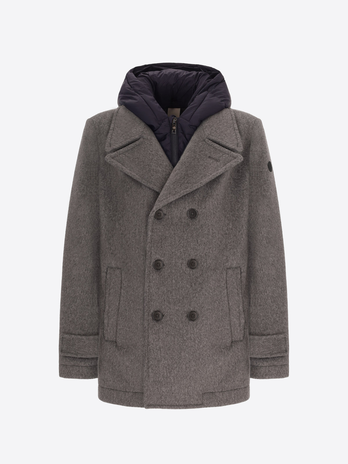 Super-Comfort Wool-Blend Peacoat Manchester with Detachable Bib