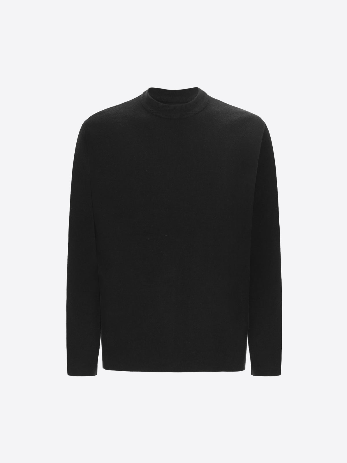 Distretto12 Black Sustainable Viscose-Blend Compact Knit Sweater Ayres - Product Still Life