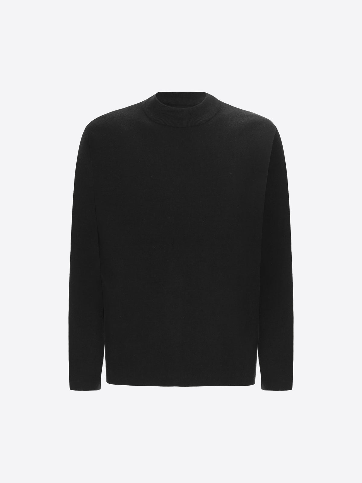 Distretto12 Black Sustainable Viscose-Blend Compact Knit Turtleneck Sweater Ayres - Product Still Life