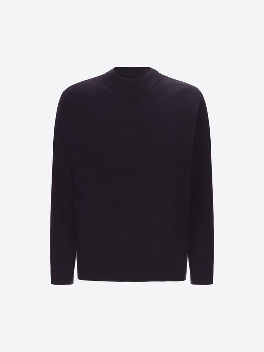 Distretto12 Blue Sustainable Viscose-Blend Compact Knit Turtleneck Sweater Ayres - Product Still Life