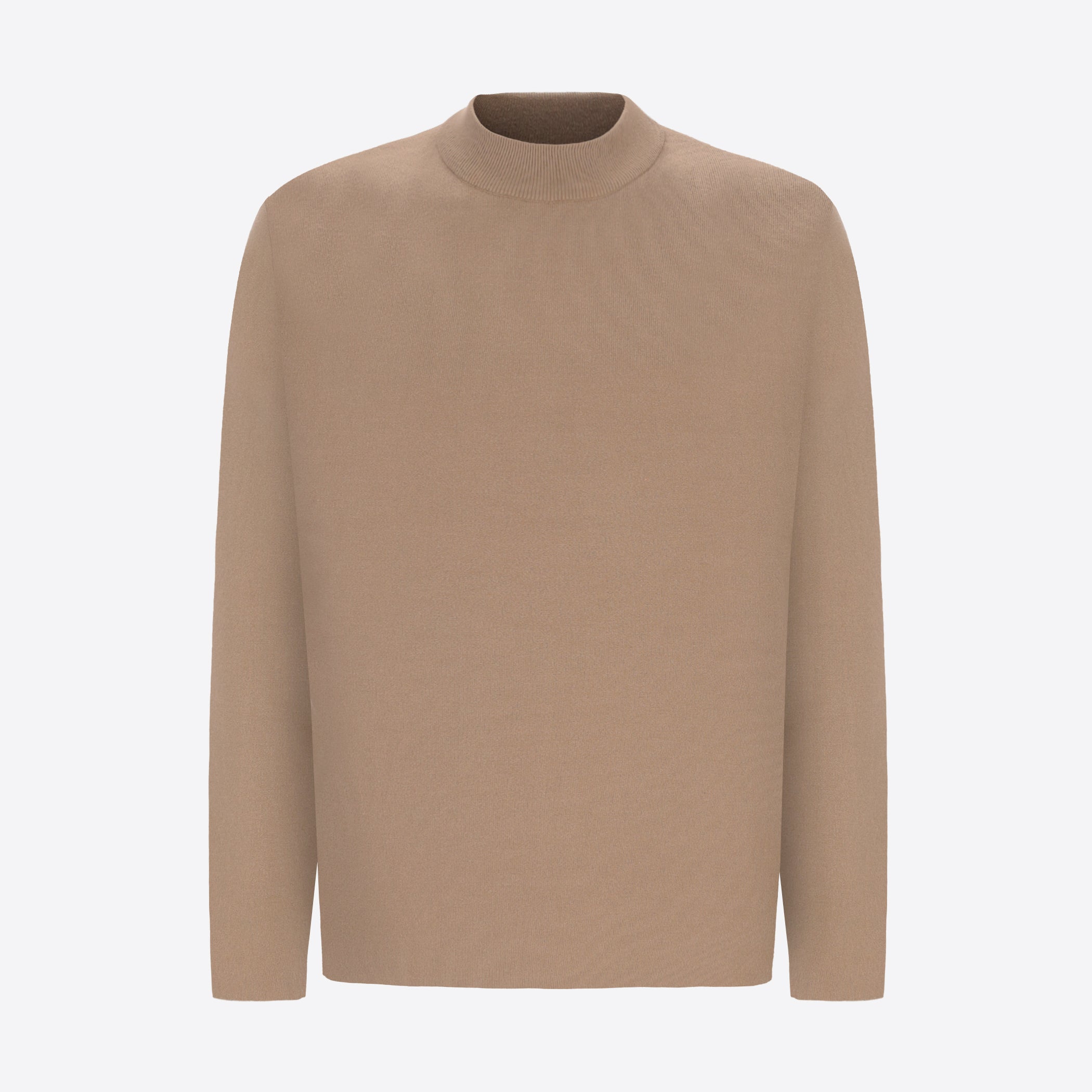 Distretto12 Dove Grey Sustainable Viscose-Blend Compact Knit Turtleneck Sweater Ayres - Product Still Life