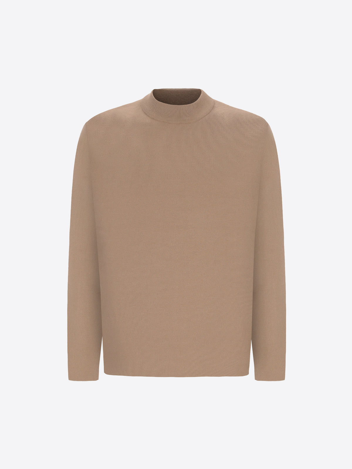 Distretto12 Dove Grey Sustainable Viscose-Blend Compact Knit Turtleneck Sweater Ayres - Product Still Life
