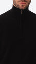 Black Sustainable Viscose-Blend Compact Knit Zip Turtleneck Sweater Ayres - Close-Up Of The Collar