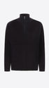 Distretto12 Black Sustainable Viscose-Blend Compact Knit Zip Turtleneck Sweater Ayres - Product Still Life