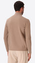 Dove Grey Sustainable Viscose-Blend Compact Knit Zip Turtleneck Sweater Ayres - Model Back View