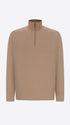 Distretto12 Dove Grey Sustainable Viscose-Blend Compact Knit Zip Turtleneck Sweater Ayres - Product Still Life