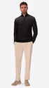 Black Sustainable Viscose-Blend Zip Turtleneck Sweater Aloisio - Model Full Body Shot