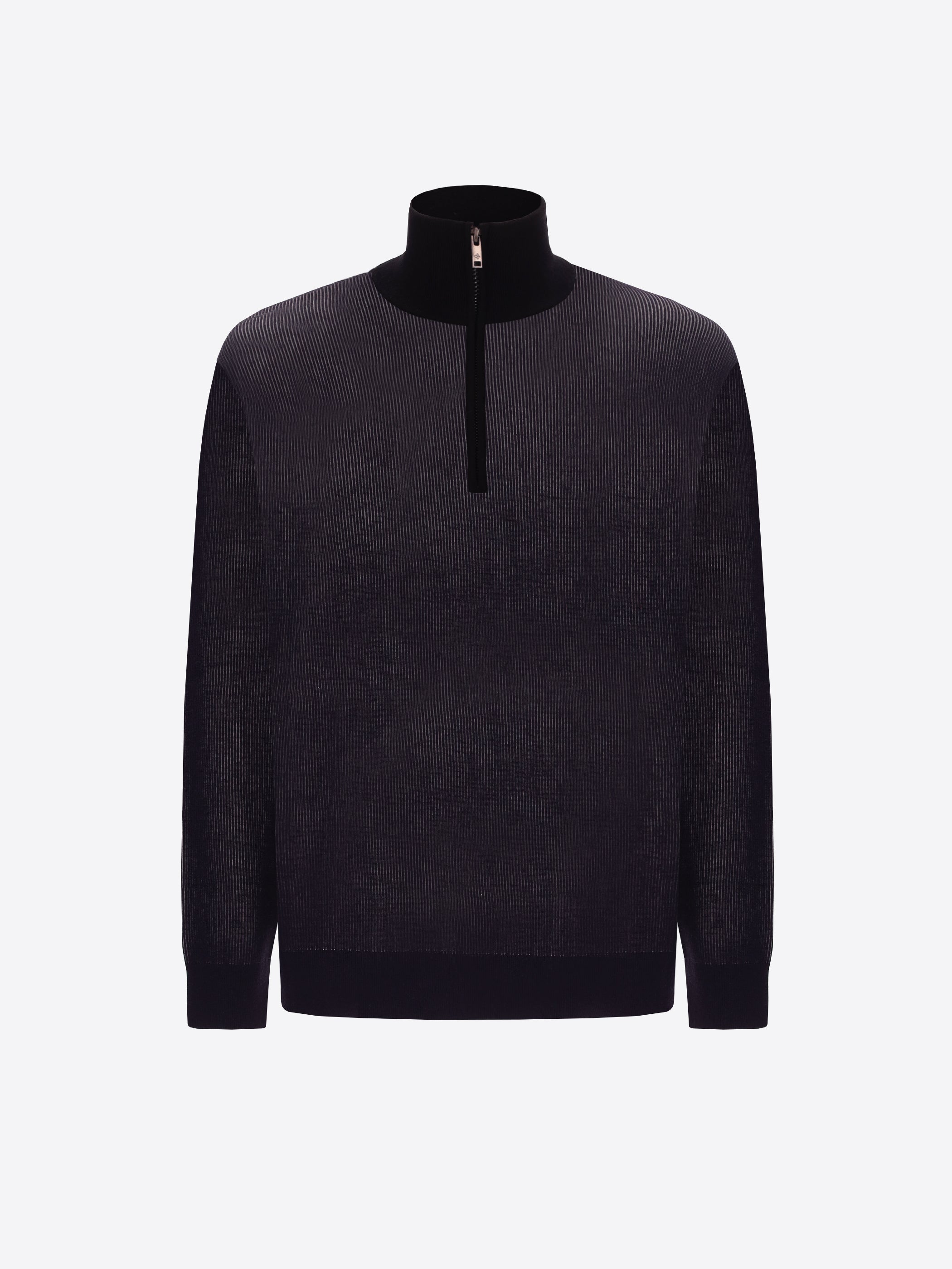 Distretto12 Blue Sustainable Viscose-Blend Zip Turtleneck Sweater Aloisio - Product Still Life