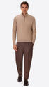 Dove Grey Sustainable Viscose-Blend Zip Turtleneck Sweater Aloisio - Model Full Body Shot