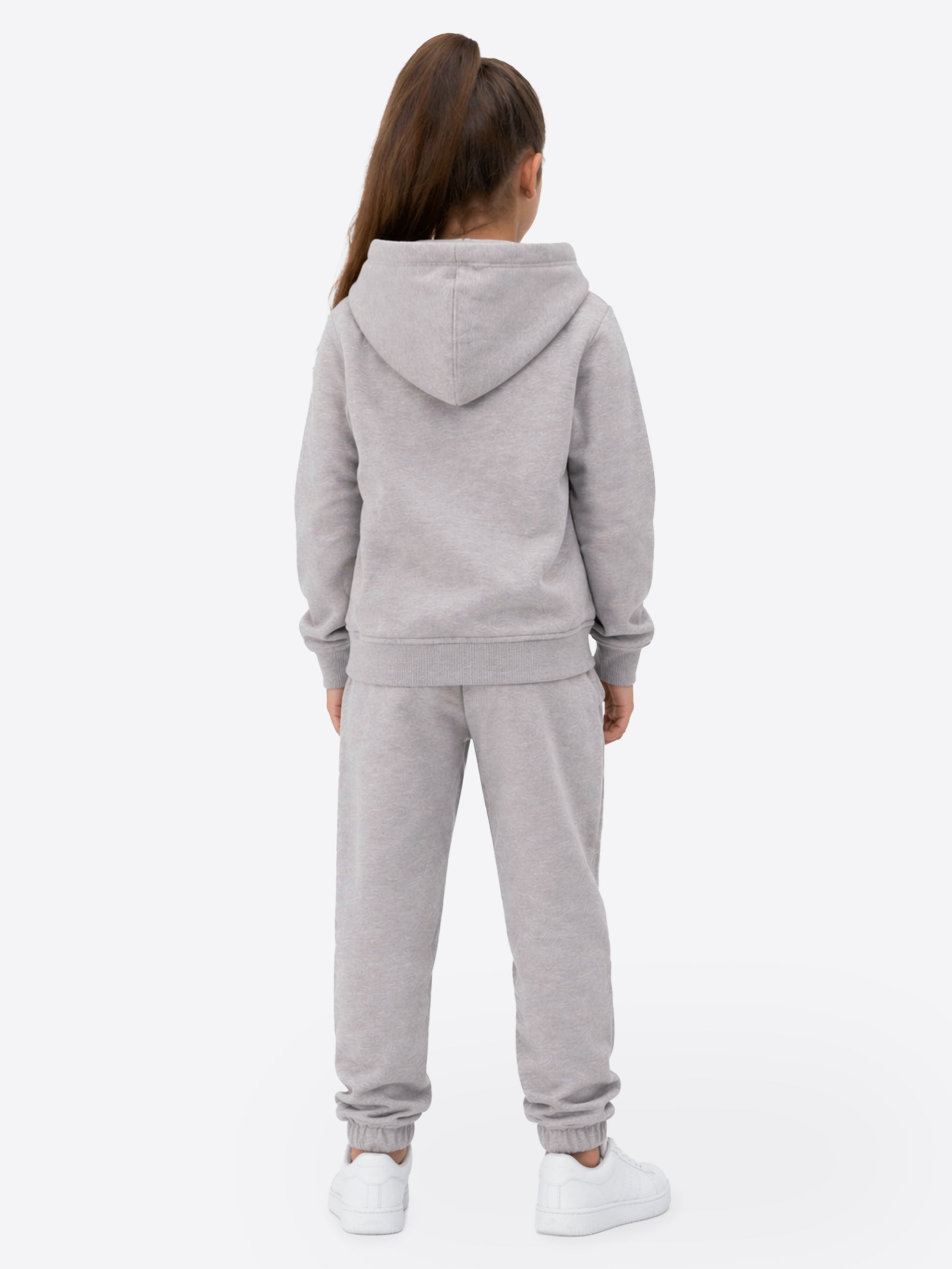 Kinder Trainingsanzug Grau Melange aus Baumwolle – Zip Hoodie & Hose