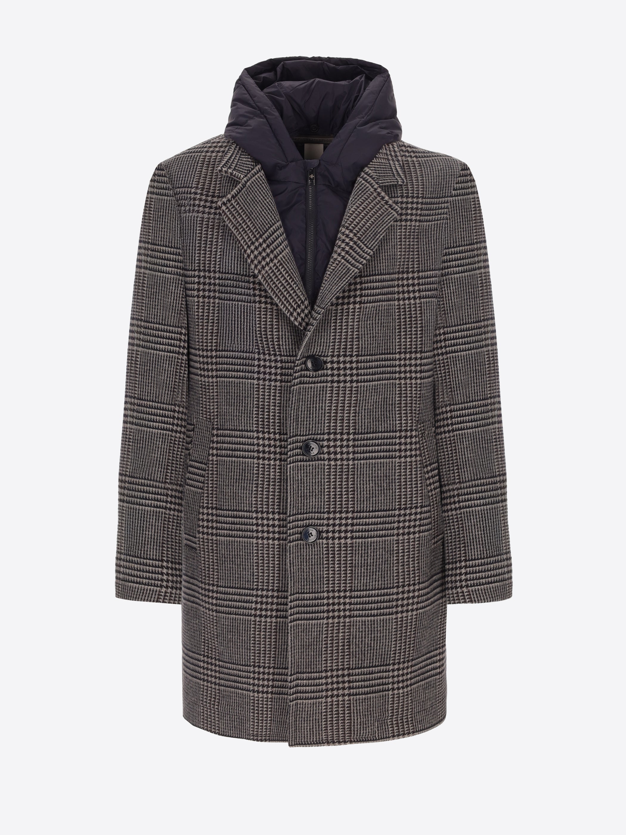 Cappotto Tiberio in Panno Scozzese con Pettorina Staccabile