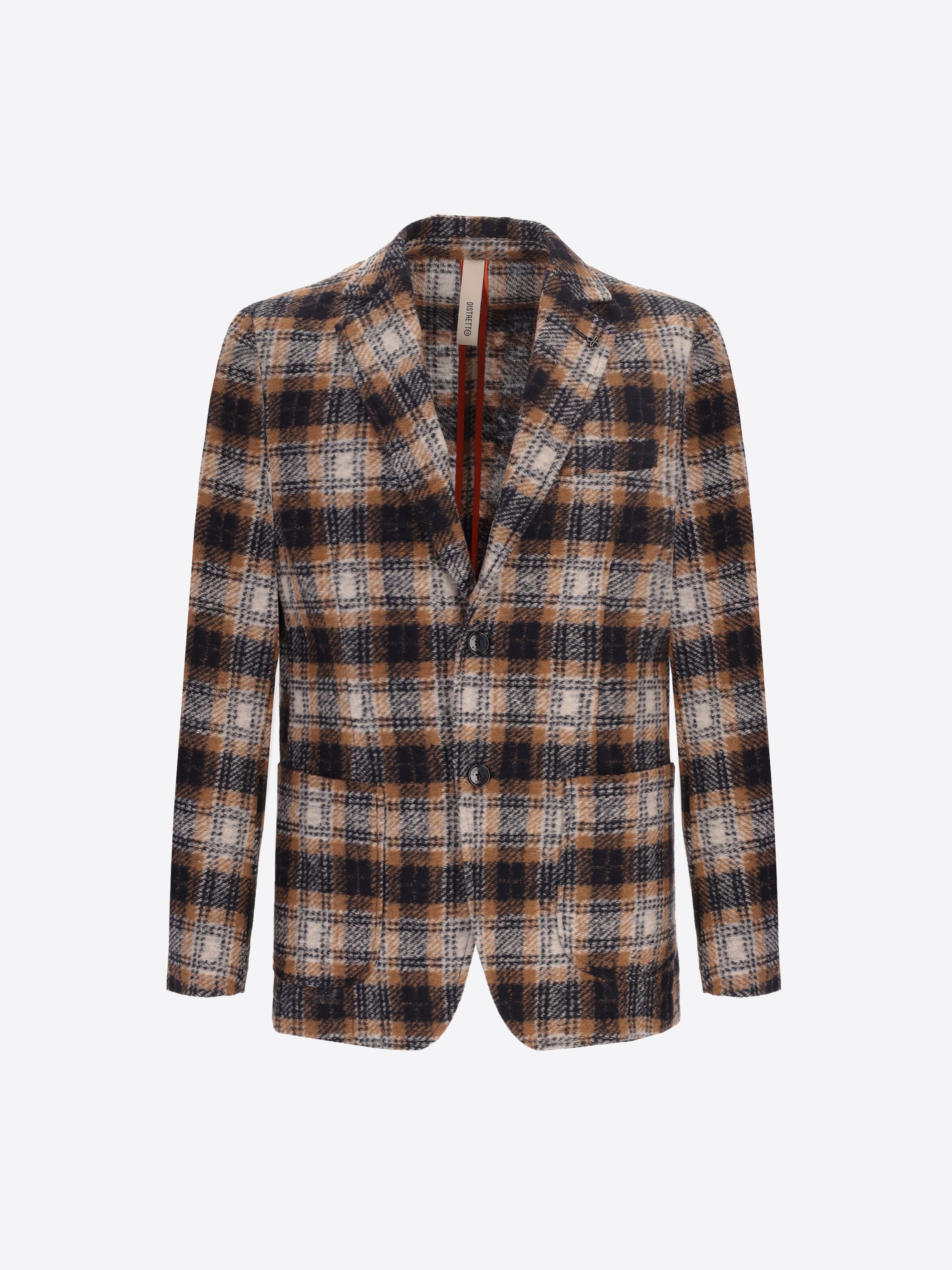 Distretto12 Masaccio Blue Tartan Wool-Blend Jacket - Product Still Life