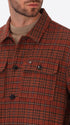 Velazquez Mars Tartan Wool-Blend Oversized Shirt Jacket - Close-Up Of The Collar