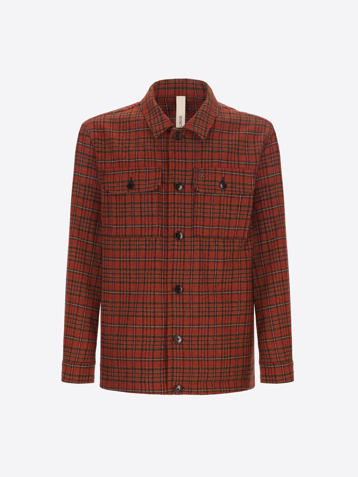 Distretto12 Velazquez Mars Tartan Wool-Blend Oversized Shirt Jacket - Product Still Life