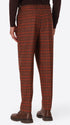 Ban Velazquez Mars Tartan Wool-Blend Trousers - Model Back View