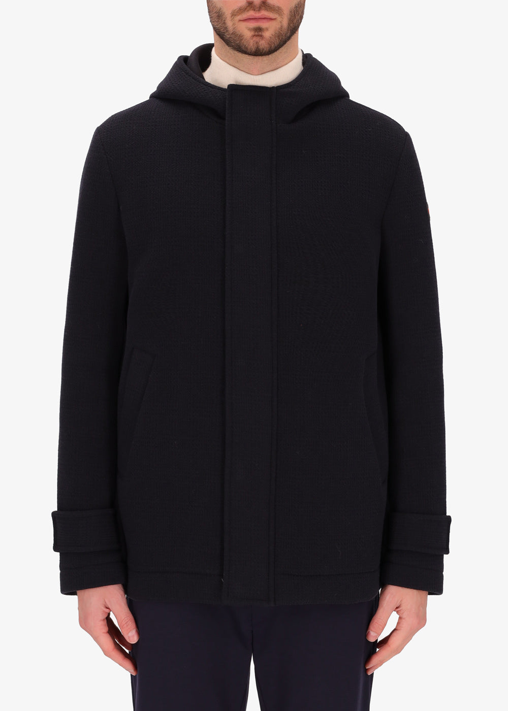 Technischer Micro-Tartan Kurzer Gefütterter Parka Square