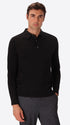 Perugino Black Technical Cotton-Blend Knit Polo - Model Front View