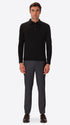 Perugino Black Technical Cotton-Blend Knit Polo - Model Full Body Shot