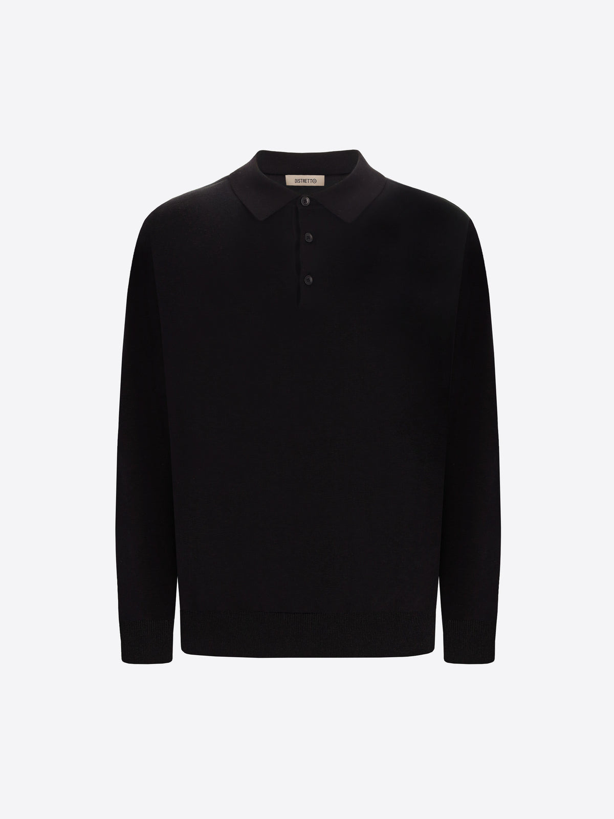 Distretto12 Perugino Black Technical Cotton-Blend Knit Polo - Product Still Life