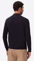 Perugino Blue Technical Cotton-Blend Knit Polo - Model Back View
