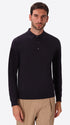Perugino Blue Technical Cotton-Blend Knit Polo - Model Front View