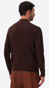 Perugino Brown Technical Cotton-Blend Knit Polo - Model Back View