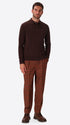 Perugino Brown Technical Cotton-Blend Knit Polo - Model Full Body Shot