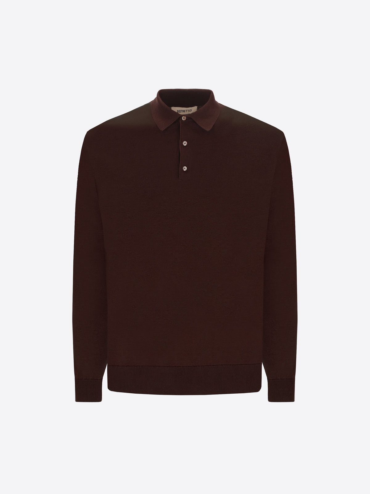 Distretto12 Perugino Brown Technical Cotton-Blend Knit Polo - Product Still Life