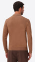 Perugino Camel Technical Cotton-Blend Knit Polo - Model Back View