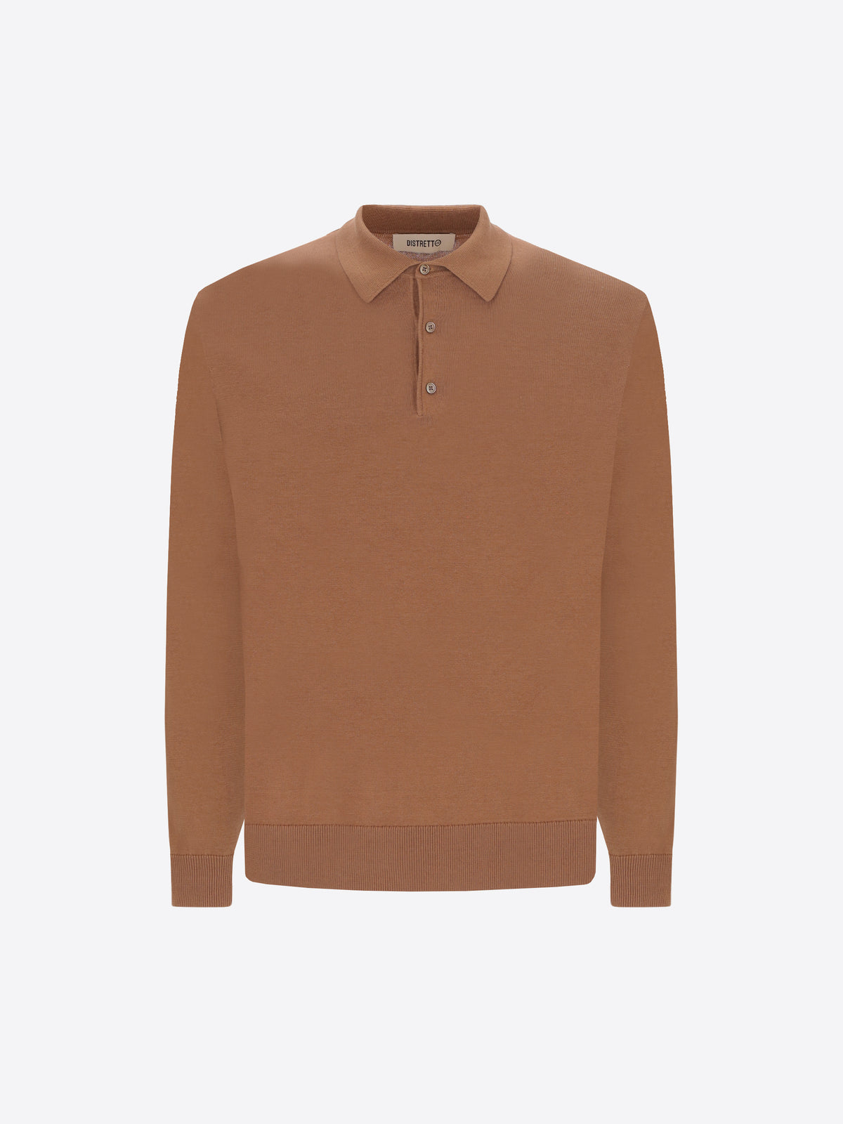 Distretto12 Perugino Camel Technical Cotton-Blend Knit Polo - Product Still Life