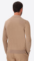 Perugino Dove Grey Technical Cotton-Blend Knit Polo - Model Back View