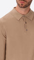 Perugino Dove Grey Technical Cotton-Blend Knit Polo - Close-Up Of The Collar