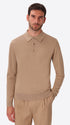 Perugino Dove Grey Technical Cotton-Blend Knit Polo - Model Front View