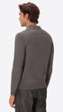 Perugino Melange Grey Technical Cotton-Blend Knit Polo - Model Back View