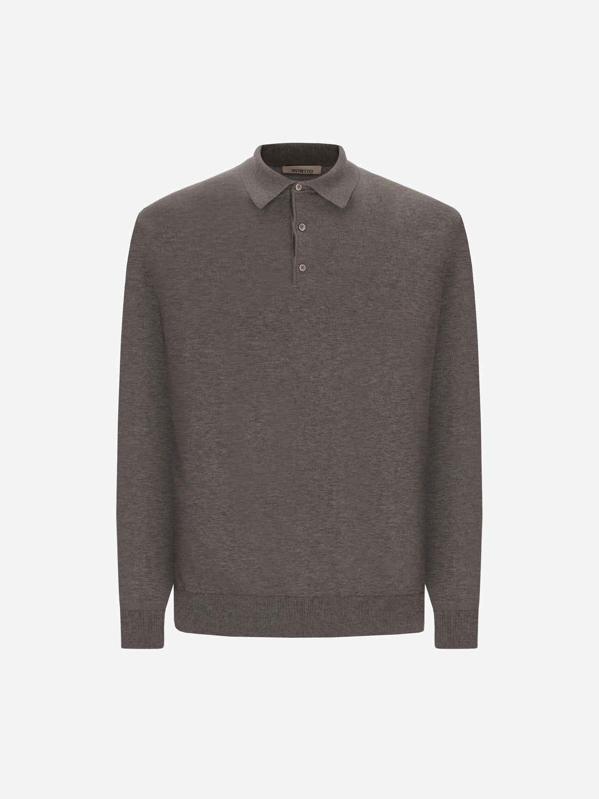 Distretto12 Perugino Melange Grey Technical Cotton-Blend Knit Polo - Product Still Life