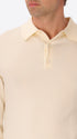 Perugino Off White Technical Cotton-Blend Knit Polo - Close-Up Of The Collar