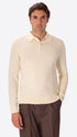Perugino Off White Technical Cotton-Blend Knit Polo - Model Front View