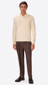 Perugino Off White Technical Cotton-Blend Knit Polo - Model Full Body Shot