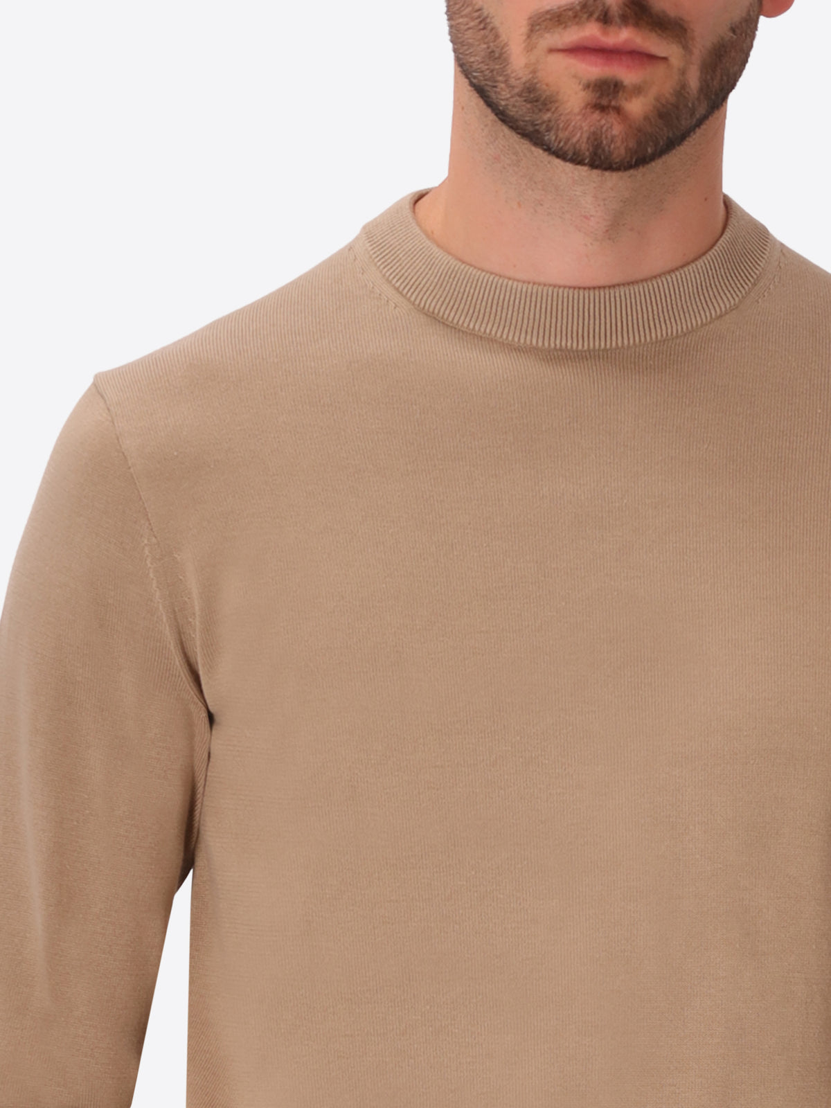 Dove Grey Technical Cotton-Blend Sweater Perugino - Close-Up Of The Collar