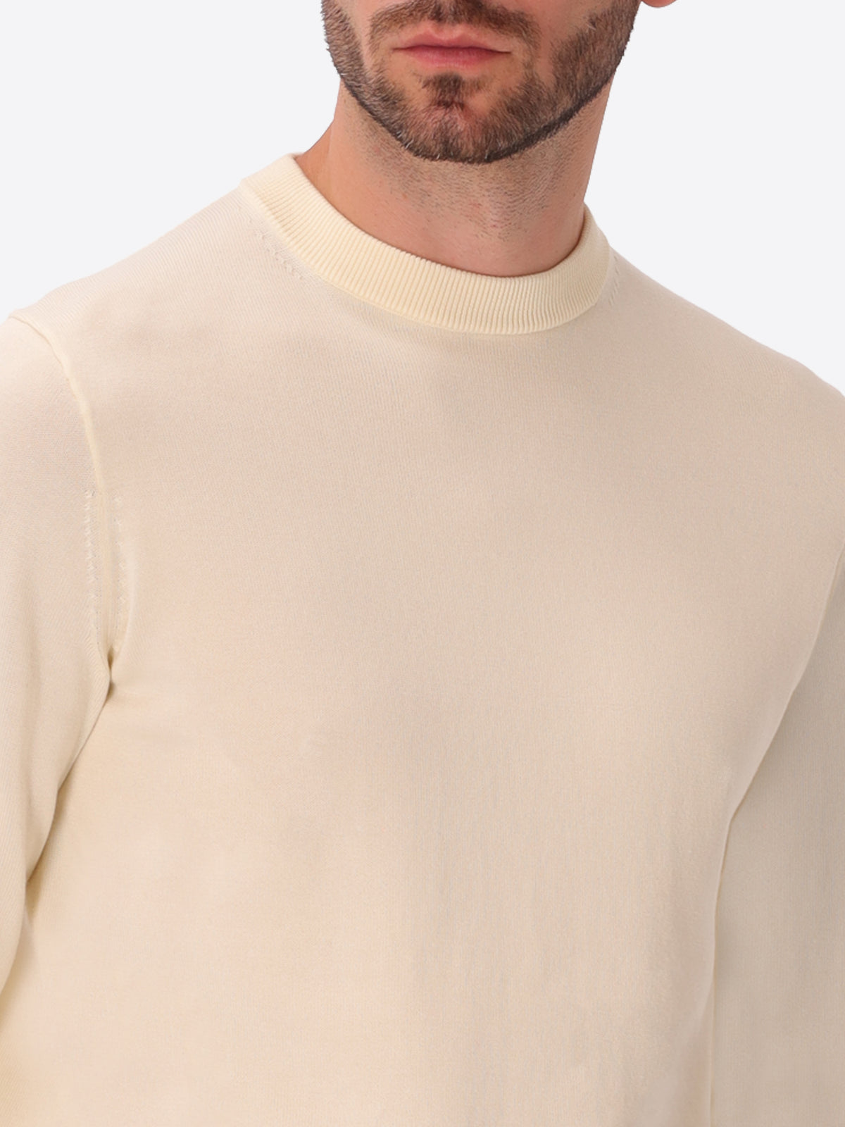 Off White Technical Cotton-Blend Sweater Perugino - Close-Up Of The Collar