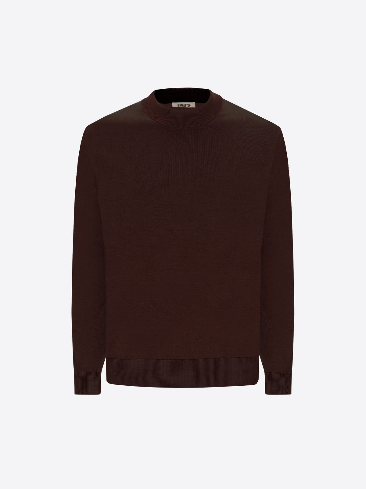 Distretto12 Brown Technical Cotton-Blend Turtleneck Sweater Perugino - Product Still Life