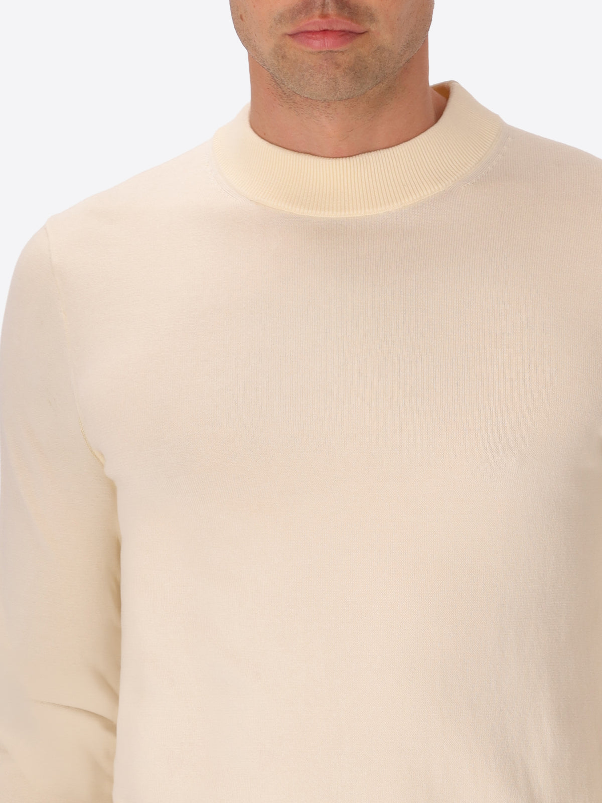 Off White Technical Cotton-Blend Turtleneck Sweater Perugino - Close-Up Of The Collar