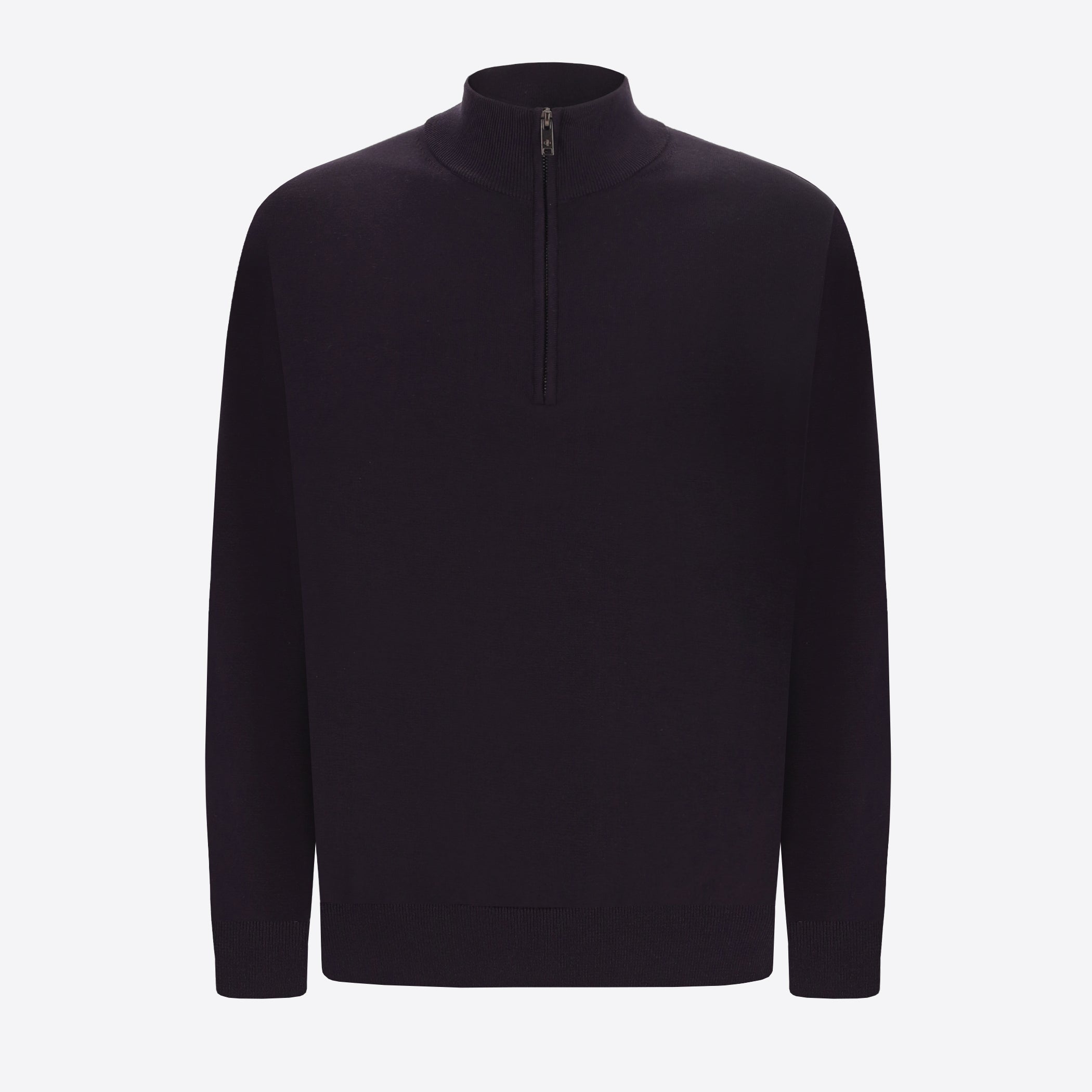 Distretto12 Blue Technical Cotton-Blend Zip Turtleneck Sweater Perugino - Product Still Life