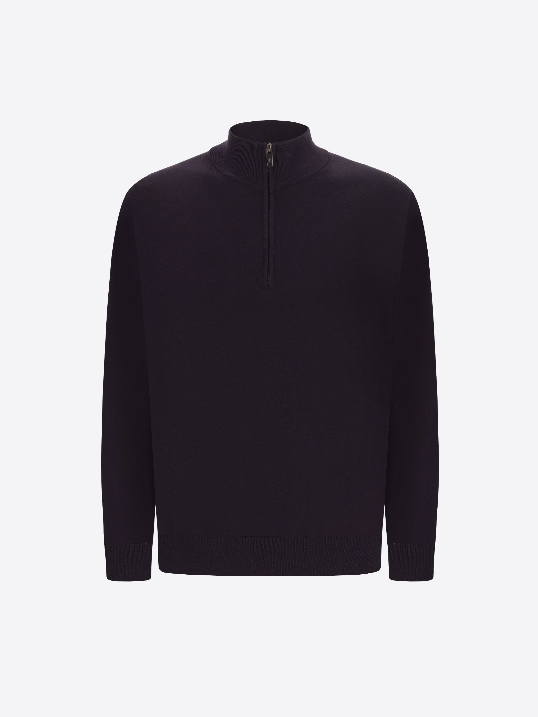 Distretto12 Blue Technical Cotton-Blend Zip Turtleneck Sweater Perugino - Product Still Life