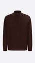 Distretto12 Brown Technical Cotton-Blend Zip Turtleneck Sweater Perugino - Product Still Life