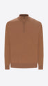 Distretto12 Camel Technical Cotton-Blend Zip Turtleneck Sweater Perugino - Product Still Life