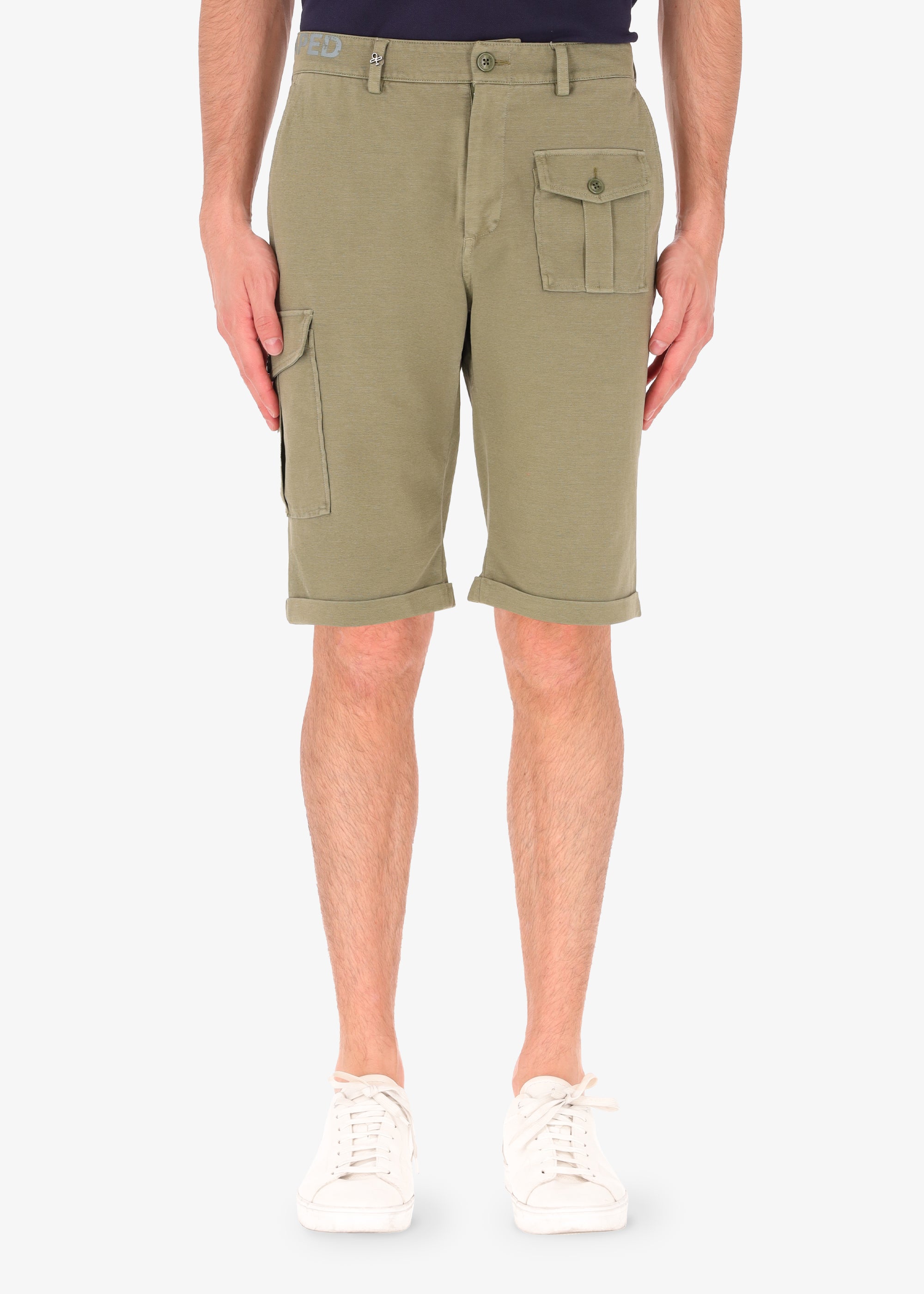 Bermuda Cargo Marmi aus Technischem Milano Stoff mit Hold-Effekt Re-Shaped