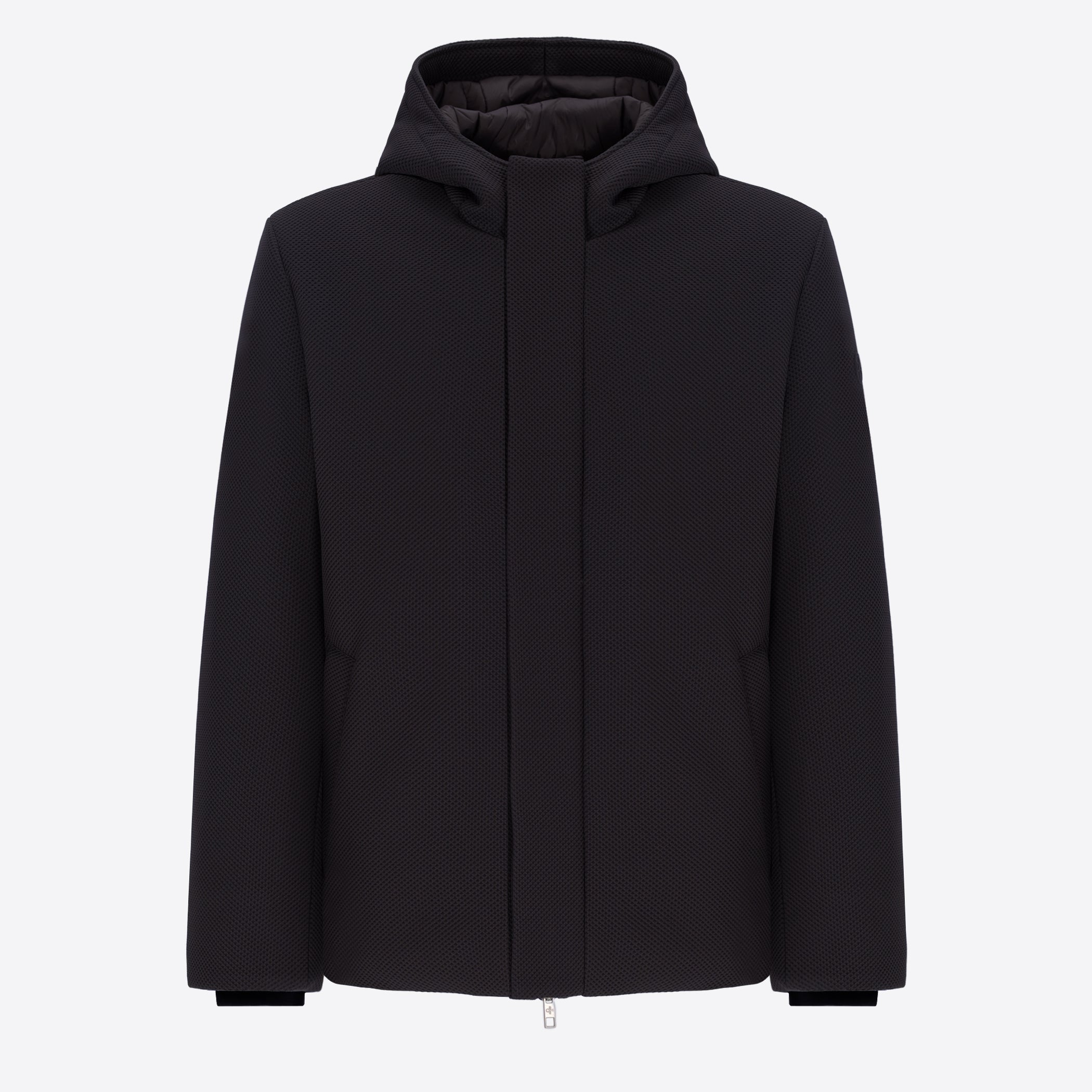 Technical Piquet-Effect Stretch Hooded Jacket Vinces