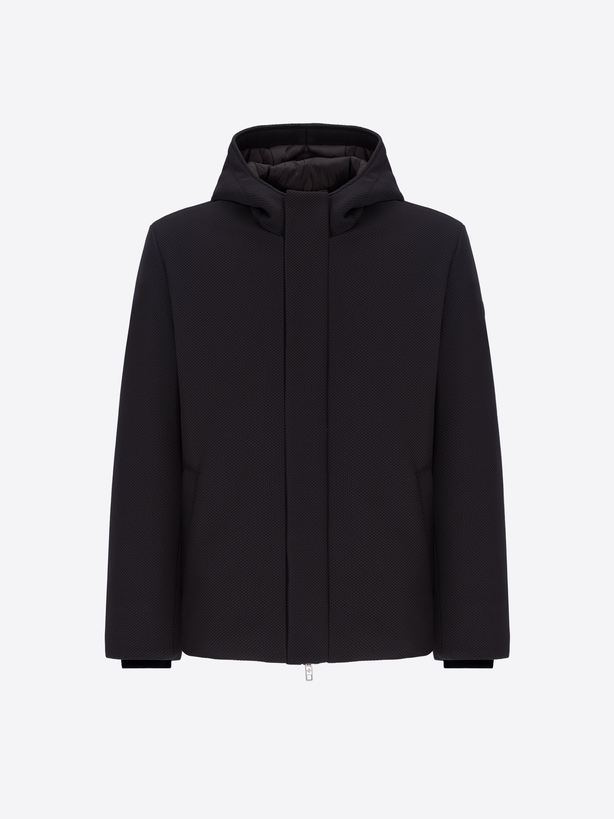 Technical Piquet-Effect Stretch Hooded Jacket Vinces