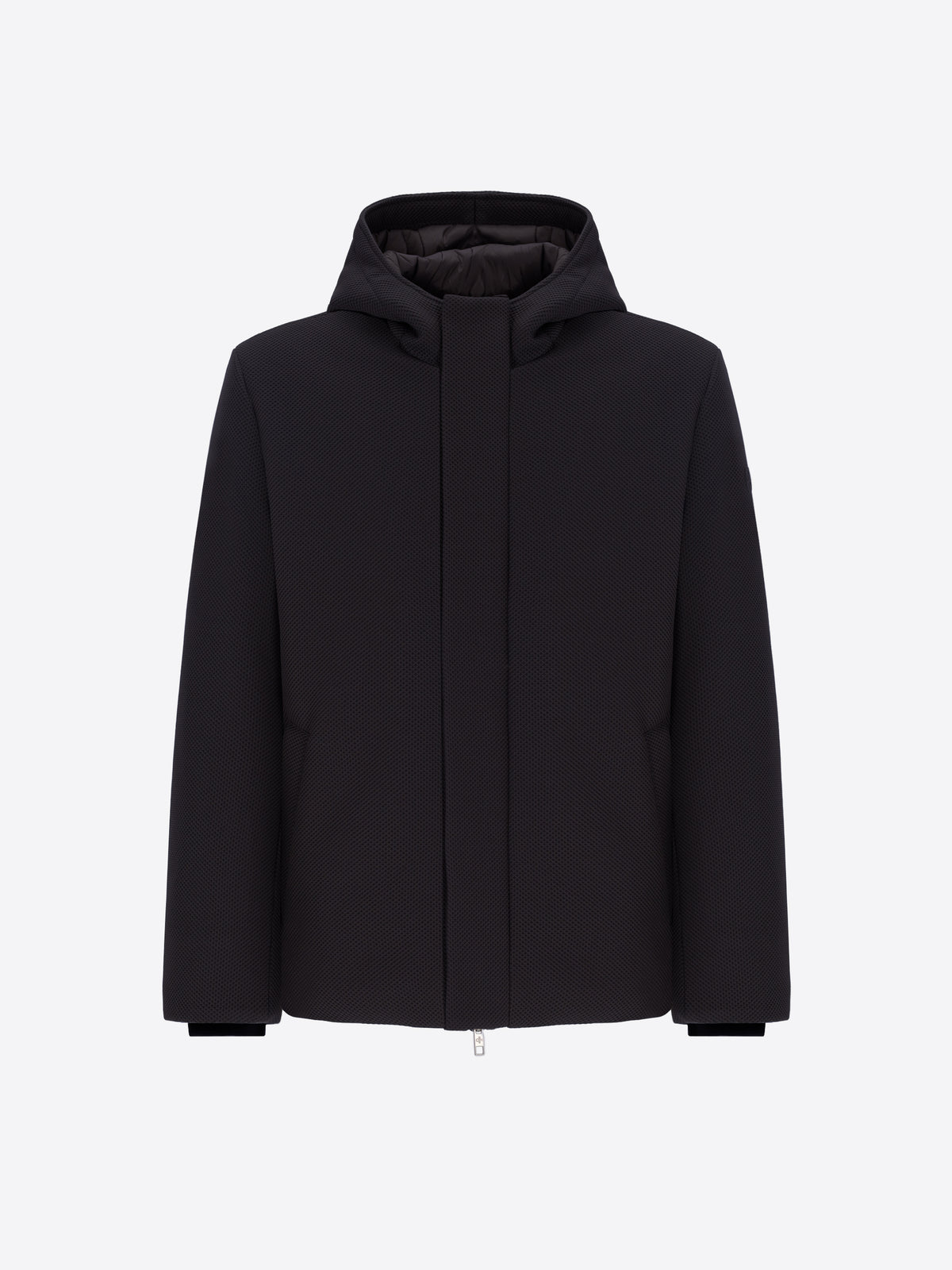 Technical Piquet-Effect Stretch Hooded Jacket Vinces